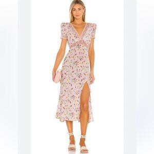 LPA cottagecore Puff Sleeve babydoll Midi Dress milkmaid new with tags